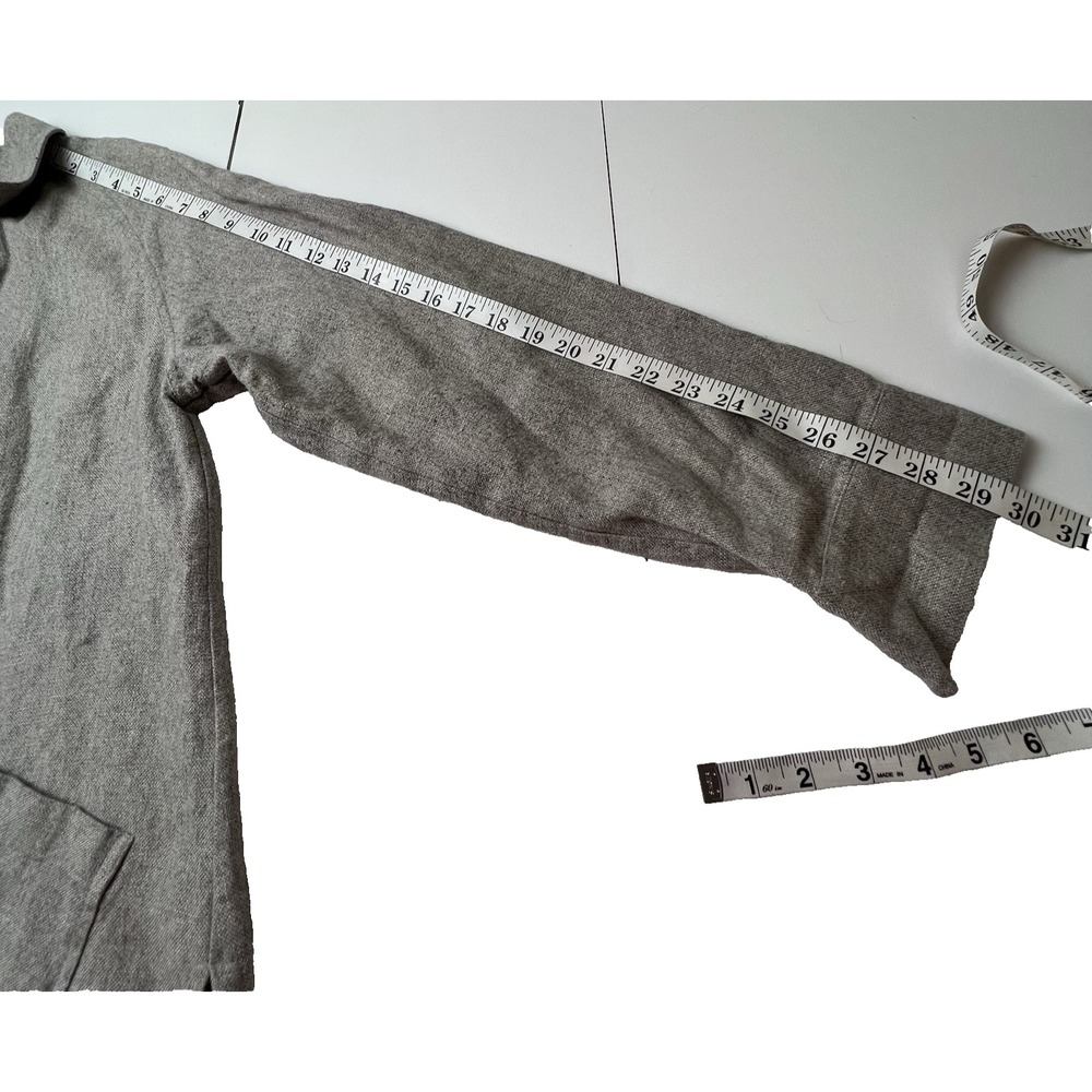 J. Jill Long Linen Jacket Lagenlook Pockets Cashmere Angora Blend Gray S - Picture 8 of 9